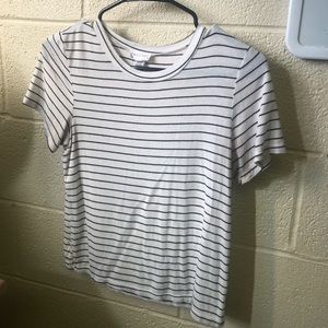 White and black striped T-shirt from Tillys